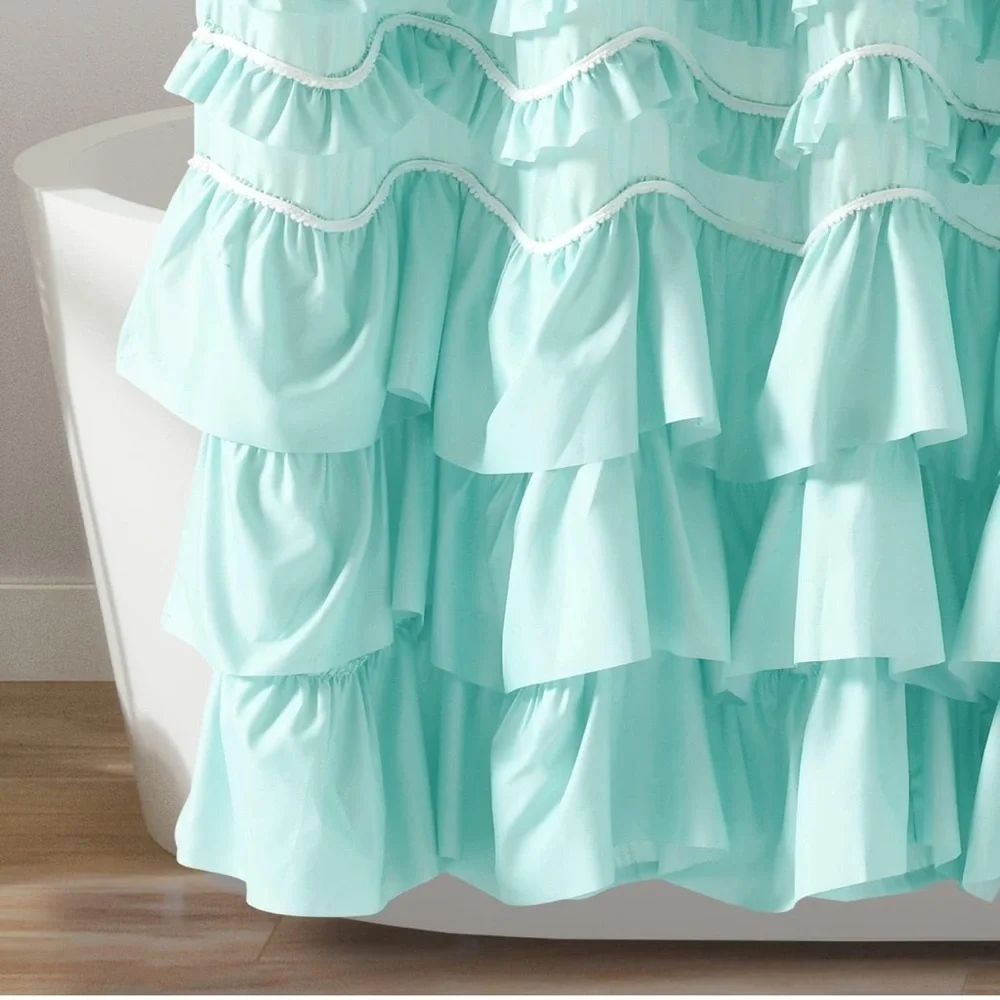 Lush curtain kemmy aqua shower curtain NWT 72x72